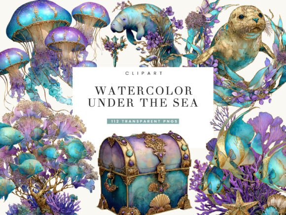 Download Watercolor Fantasy Sea Creature Clipart - Fantasy Collection
