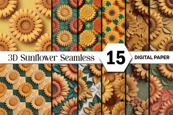 Download Sunflower Seamless Digital Paper Pack - Paper Collection