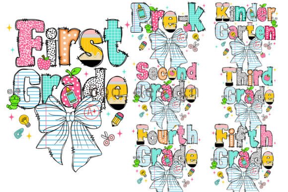 Download Preppy Back to School Bow PNG Bundle - School Collection