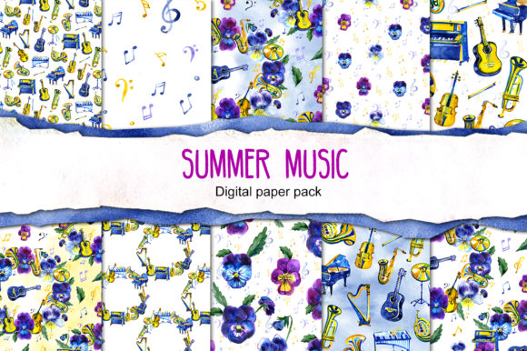 Download Summer Music Digital Paper Pack - Premium Resources