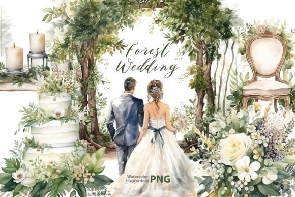 Download Watercolor Forest Wedding Clipart - Premium Resources