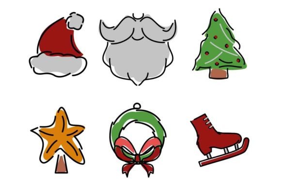 Download Set of Merry Christmas Icons - Christmas icons Collection