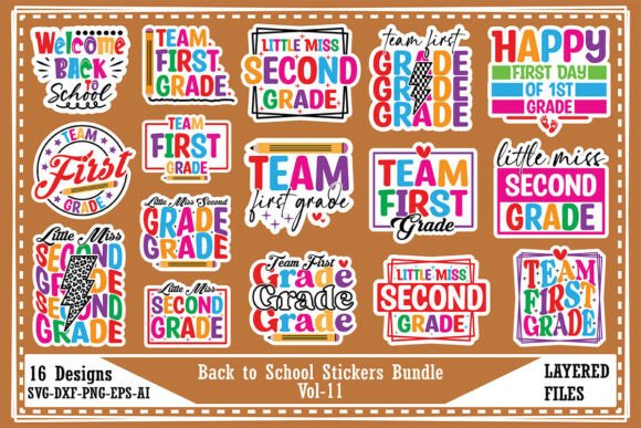 Download Back to School Stickers Bundle Vol-11 - School Collection