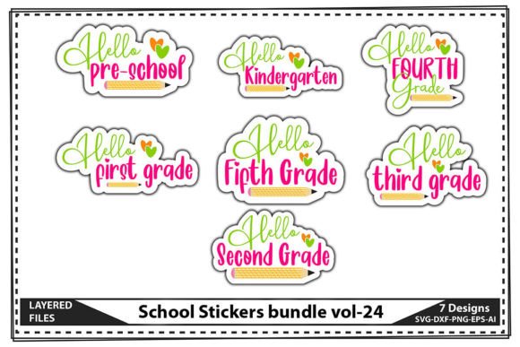 Download School Stickers Bundle Vol-24 - School Collection