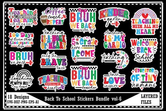 Download Back to School Stickers Bundle Vol-6 - School Collection