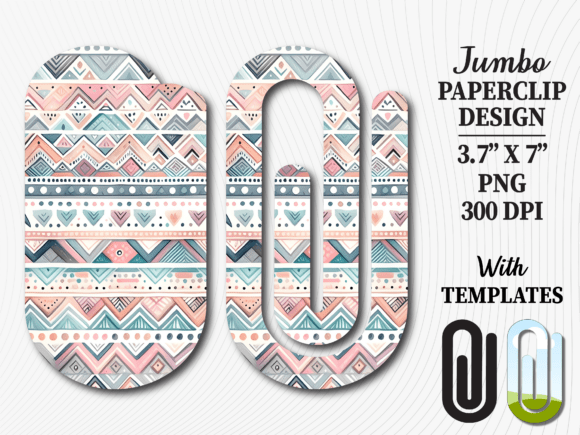Download Boho Tribal Pattern Jumbo Paperclip PNG - Paper Collection
