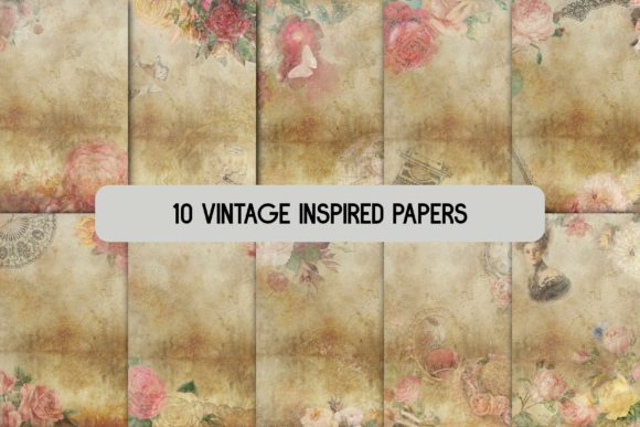 Download 10 Vintage Inspired Digital Papers - Paper Collection