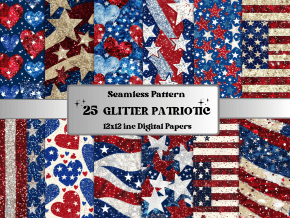 Download Seamless Glitter 4th of July Paper - Paper Collection
