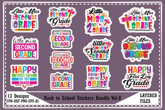 Download Back to School Stickers Bundle Vol-8 - School Collection