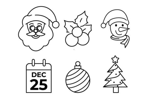 Download Set of Merry Christmas Icons - Christmas icons Collection